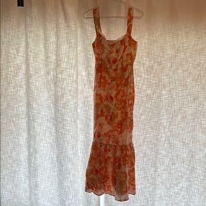 Hello Molly Vibrant Orange Floral Maxi Dress